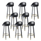 Glam Metal Barstool Faux Leather Footrest Stool in Matte Finsih for Indoor Black 8 Piece Set Clearhalo 'Bar Furniture' 'Bar Stools' 'bar_stools' 'furn' 'furn_bar_stools' 'Furniture' 'Kitchen & Dining Furniture' 5695934