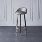Glam Metal Barstool Faux Leather Footrest Stool in Matte Finsih for Indoor Grey 1 Piece Clearhalo 'Bar Furniture' 'Bar Stools' 'bar_stools' 'furn' 'furn_bar_stools' 'Furniture' 'Kitchen & Dining Furniture' 5695937