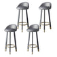Glam Metal Barstool Faux Leather Footrest Stool in Matte Finsih for Indoor Grey 4 Piece Set Clearhalo 'Bar Furniture' 'Bar Stools' 'bar_stools' 'furn' 'furn_bar_stools' 'Furniture' 'Kitchen & Dining Furniture' 5695941