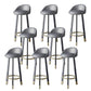 Glam Metal Barstool Faux Leather Footrest Stool in Matte Finsih for Indoor Grey 8 Piece Set Clearhalo 'Bar Furniture' 'Bar Stools' 'bar_stools' 'furn' 'furn_bar_stools' 'Furniture' 'Kitchen & Dining Furniture' 5695945