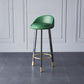 Glam Metal Barstool Faux Leather Footrest Stool in Matte Finsih for Indoor Clearhalo 'Bar Furniture' 'Bar Stools' 'bar_stools' 'furn' 'furn_bar_stools' 'Furniture' 'Kitchen & Dining Furniture' 5695948
