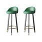 Glam Metal Barstool Faux Leather Footrest Stool in Matte Finsih for Indoor Green 2 Piece Set Clearhalo 'Bar Furniture' 'Bar Stools' 'bar_stools' 'furn' 'furn_bar_stools' 'Furniture' 'Kitchen & Dining Furniture' 5695949