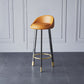 Glam Metal Barstool Faux Leather Footrest Stool in Matte Finsih for Indoor Clearhalo 'Bar Furniture' 'Bar Stools' 'bar_stools' 'furn' 'furn_bar_stools' 'Furniture' 'Kitchen & Dining Furniture' 5695950