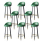 Glam Metal Barstool Faux Leather Footrest Stool in Matte Finsih for Indoor Green 8 Piece Set Clearhalo 'Bar Furniture' 'Bar Stools' 'bar_stools' 'furn' 'furn_bar_stools' 'Furniture' 'Kitchen & Dining Furniture' 5695954