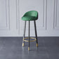 Glam Metal Barstool Faux Leather Footrest Stool in Matte Finsih for Indoor Blackish Green 1 Piece Clearhalo 'Bar Furniture' 'Bar Stools' 'bar_stools' 'furn' 'furn_bar_stools' 'Furniture' 'Kitchen & Dining Furniture' 5695956