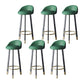 Glam Metal Barstool Faux Leather Footrest Stool in Matte Finsih for Indoor Blackish Green 6 Piece Set Clearhalo 'Bar Furniture' 'Bar Stools' 'bar_stools' 'furn' 'furn_bar_stools' 'Furniture' 'Kitchen & Dining Furniture' 5695959
