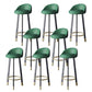 Glam Metal Barstool Faux Leather Footrest Stool in Matte Finsih for Indoor Blackish Green 8 Piece Set Clearhalo 'Bar Furniture' 'Bar Stools' 'bar_stools' 'furn' 'furn_bar_stools' 'Furniture' 'Kitchen & Dining Furniture' 5695960