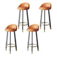 Glam Metal Barstool Faux Leather Footrest Stool in Matte Finsih for Indoor Orange 4 Piece Set Clearhalo 'Bar Furniture' 'Bar Stools' 'bar_stools' 'furn' 'furn_bar_stools' 'Furniture' 'Kitchen & Dining Furniture' 5695963