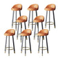 Glam Metal Barstool Faux Leather Footrest Stool in Matte Finsih for Indoor Orange 8 Piece Set Clearhalo 'Bar Furniture' 'Bar Stools' 'bar_stools' 'furn' 'furn_bar_stools' 'Furniture' 'Kitchen & Dining Furniture' 5695965