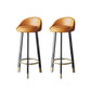 Glam Metal Barstool Faux Leather Footrest Stool in Matte Finsih for Indoor Dark Orange 2 Piece Set Clearhalo 'Bar Furniture' 'Bar Stools' 'bar_stools' 'furn' 'furn_bar_stools' 'Furniture' 'Kitchen & Dining Furniture' 5695967