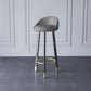 Glam Metal Barstool Faux Leather Footrest Stool in Matte Finsih for Indoor Dark Gray 1 Piece Clearhalo 'Bar Furniture' 'Bar Stools' 'bar_stools' 'furn' 'furn_bar_stools' 'Furniture' 'Kitchen & Dining Furniture' 5695971