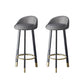 Glam Metal Barstool Faux Leather Footrest Stool in Matte Finsih for Indoor Dark Gray 2 Piece Set Clearhalo 'Bar Furniture' 'Bar Stools' 'bar_stools' 'furn' 'furn_bar_stools' 'Furniture' 'Kitchen & Dining Furniture' 5695972