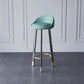 Glam Metal Barstool Faux Leather Footrest Stool in Matte Finsih for Indoor Blue 1 Piece Clearhalo 'Bar Furniture' 'Bar Stools' 'bar_stools' 'furn' 'furn_bar_stools' 'Furniture' 'Kitchen & Dining Furniture' 5695976
