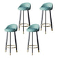 Glam Metal Barstool Faux Leather Footrest Stool in Matte Finsih for Indoor Blue 4 Piece Set Clearhalo 'Bar Furniture' 'Bar Stools' 'bar_stools' 'furn' 'furn_bar_stools' 'Furniture' 'Kitchen & Dining Furniture' 5695978