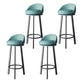 Glam Metal Barstool Faux Leather Footrest Stool in Matte Finsih for Indoor Sky Blue 4 Piece Set Clearhalo 'Bar Furniture' 'Bar Stools' 'bar_stools' 'furn' 'furn_bar_stools' 'Furniture' 'Kitchen & Dining Furniture' 5695988