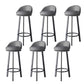 Glam Metal Barstool Faux Leather Footrest Stool in Matte Finsih for Indoor Silver Gray 6 Piece Set Clearhalo 'Bar Furniture' 'Bar Stools' 'bar_stools' 'furn' 'furn_bar_stools' 'Furniture' 'Kitchen & Dining Furniture' 5695994