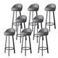 Glam Metal Barstool Faux Leather Footrest Stool in Matte Finsih for Indoor Silver Gray 8 Piece Set Clearhalo 'Bar Furniture' 'Bar Stools' 'bar_stools' 'furn' 'furn_bar_stools' 'Furniture' 'Kitchen & Dining Furniture' 5695995
