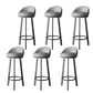 Glam Metal Barstool Faux Leather Footrest Stool in Matte Finsih for Indoor Light Gray 6 Piece Set Clearhalo 'Bar Furniture' 'Bar Stools' 'bar_stools' 'furn' 'furn_bar_stools' 'Furniture' 'Kitchen & Dining Furniture' 5695999