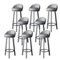 Glam Metal Barstool Faux Leather Footrest Stool in Matte Finsih for Indoor Light Gray 8 Piece Set Clearhalo 'Bar Furniture' 'Bar Stools' 'bar_stools' 'furn' 'furn_bar_stools' 'Furniture' 'Kitchen & Dining Furniture' 5696000