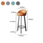 Glam Metal Barstool Faux Leather Footrest Stool in Matte Finsih for Indoor Clearhalo 'Bar Furniture' 'Bar Stools' 'bar_stools' 'furn' 'furn_bar_stools' 'Furniture' 'Kitchen & Dining Furniture' 5696002