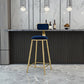 Tabouret de comptoir à dos de dos glamour tabouret de bar en fer avec coussin en velours et pédale pour la cuisine