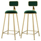 Tabouret de comptoir à dos de dos glamour tabouret de bar en fer avec coussin en velours et pédale pour la cuisine