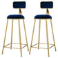 Tabouret de comptoir à dos de dos glamour tabouret de bar en fer avec coussin en velours et pédale pour la cuisine