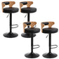 Contemporary Metal Stool PU Leather Barstools in Matte Finish for Home