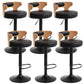 Contemporary Metal Stool PU Leather Barstools in Matte Finish for Home