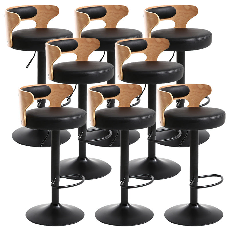 Hedendaagse metalen ontlasting PU Leather Barstools in matte afwerking voor thuis