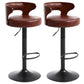 Hedendaagse metalen ontlasting PU Leather Barstools in matte afwerking voor thuis