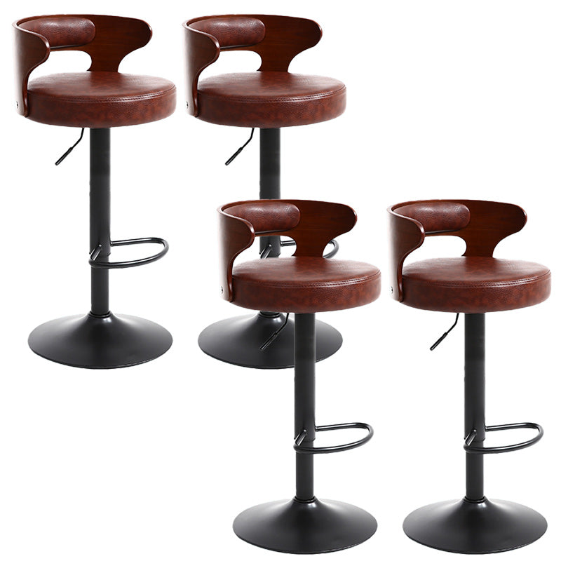 Hedendaagse metalen ontlasting PU Leather Barstools in matte afwerking voor thuis