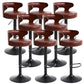 Contemporary Metal Stool PU Leather Barstools in Matte Finish for Home