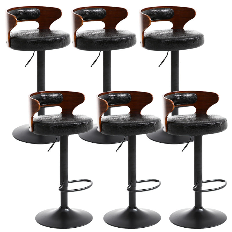 Hedendaagse metalen ontlasting PU Leather Barstools in matte afwerking voor thuis