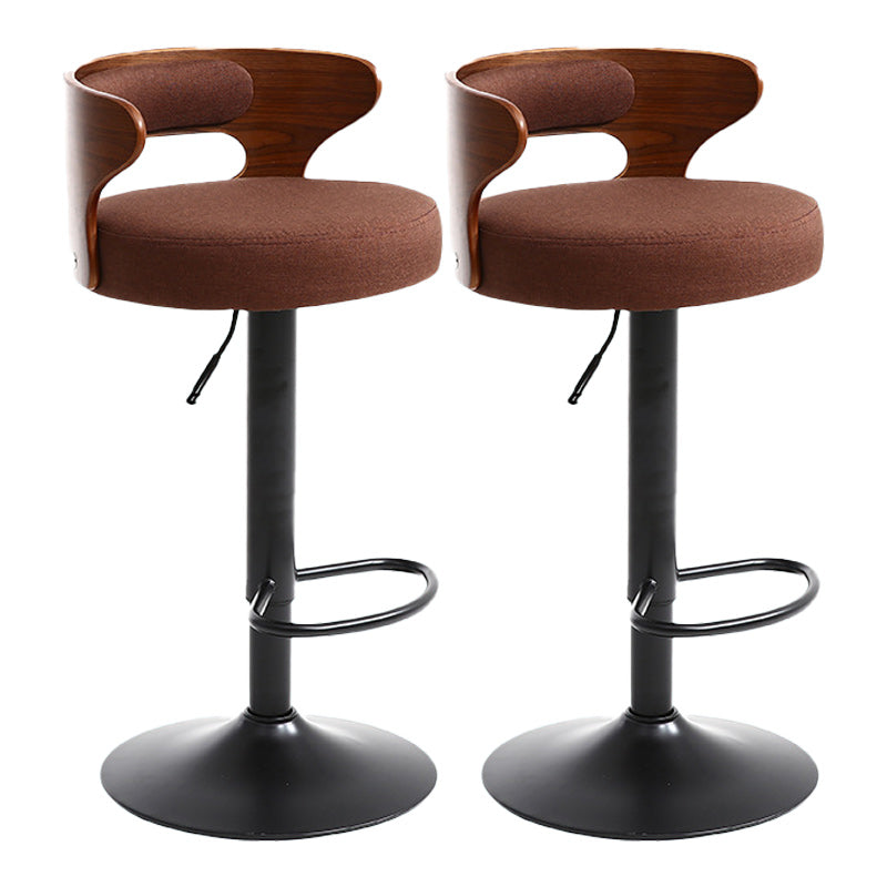 Contemporary Metal Stool PU Leather Barstools in Matte Finish for Home