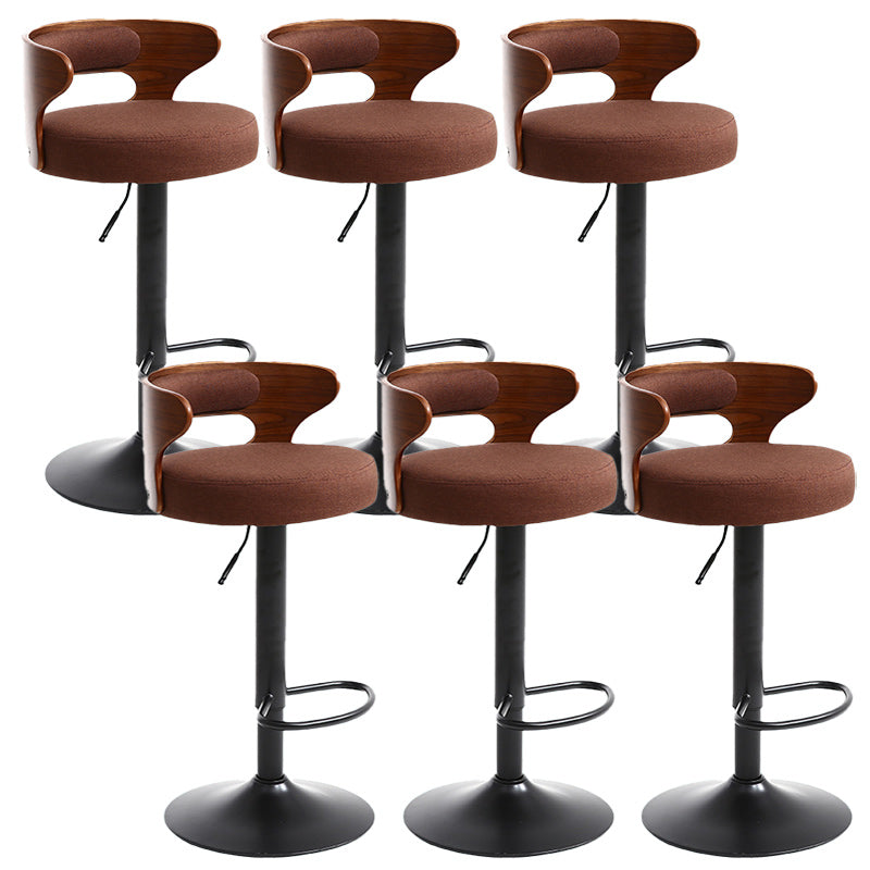 Hedendaagse metalen ontlasting PU Leather Barstools in matte afwerking voor thuis
