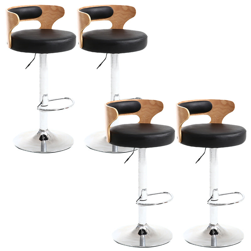 Hedendaagse metalen ontlasting PU Leather Barstools in matte afwerking voor thuis
