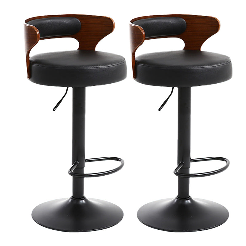 Contemporary Metal Stool PU Leather Barstools in Matte Finish for Home