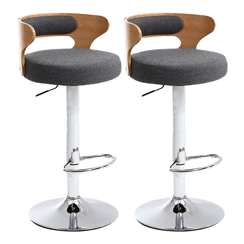 Contemporary Metal Stool PU Leather Barstools in Matte Finish for Home