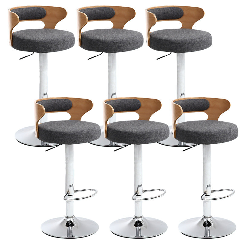 Contemporary Metal Stool PU Leather Barstools in Matte Finish for Home