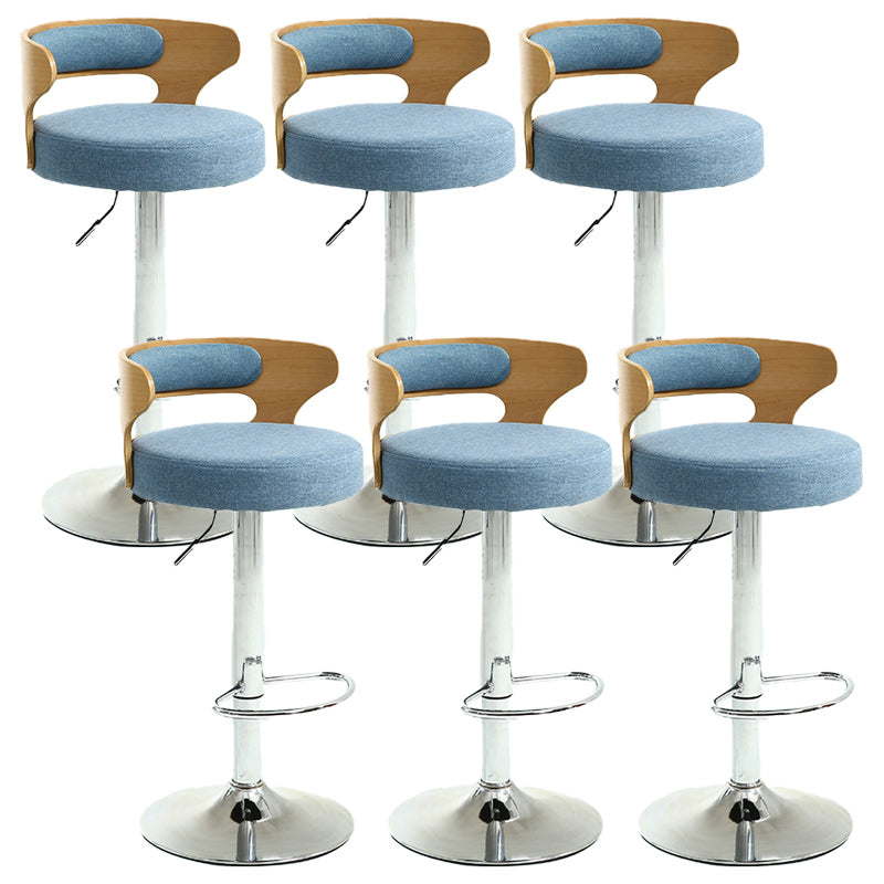 Contemporary Metal Stool PU Leather Barstools in Matte Finish for Home