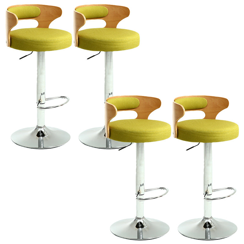 Contemporary Metal Stool PU Leather Barstools in Matte Finish for Home