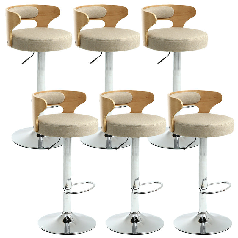 Hedendaagse metalen ontlasting PU Leather Barstools in matte afwerking voor thuis