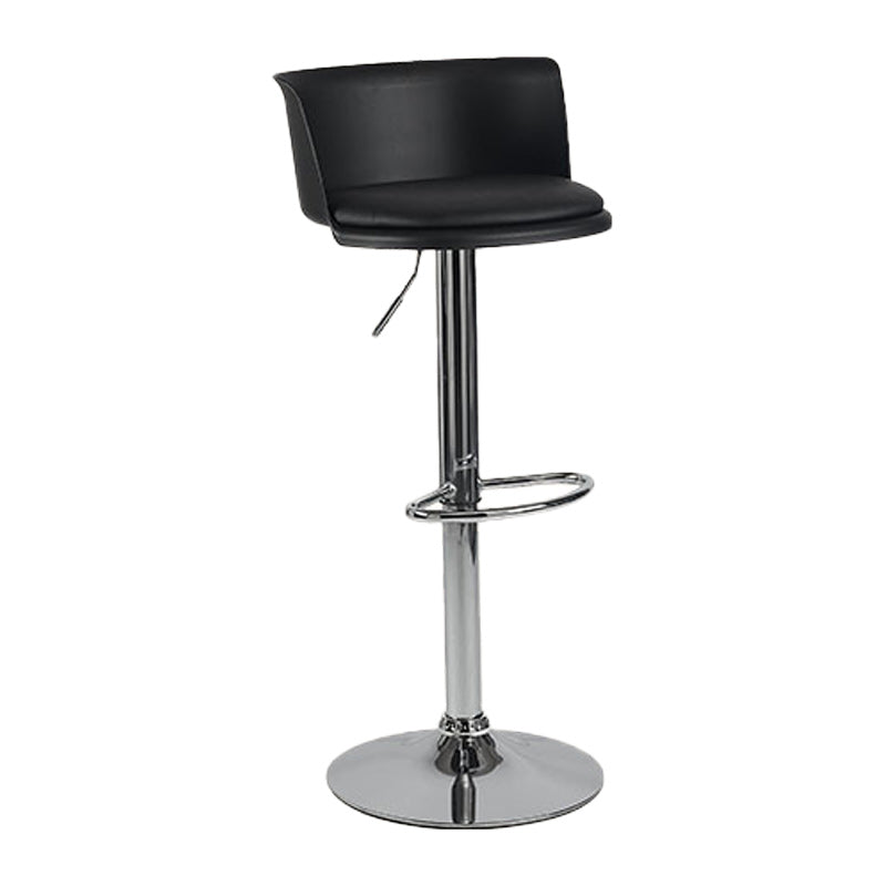 Scandinavian Adjustable Height Barstool Faux Leather Swivel Bar Stools Black 1 Piece Upholstered Clearhalo 'Bar Furniture' 'Bar Stools' 'bar_stools' 'furn' 'furn_bar_stools' 'Furniture' 'Kitchen & Dining Furniture' 5696116