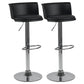 Scandinavian Adjustable Height Barstool Faux Leather Swivel Bar Stools Black 2 Piece Set Upholstered Clearhalo 'Bar Furniture' 'Bar Stools' 'bar_stools' 'furn' 'furn_bar_stools' 'Furniture' 'Kitchen & Dining Furniture' 5696117