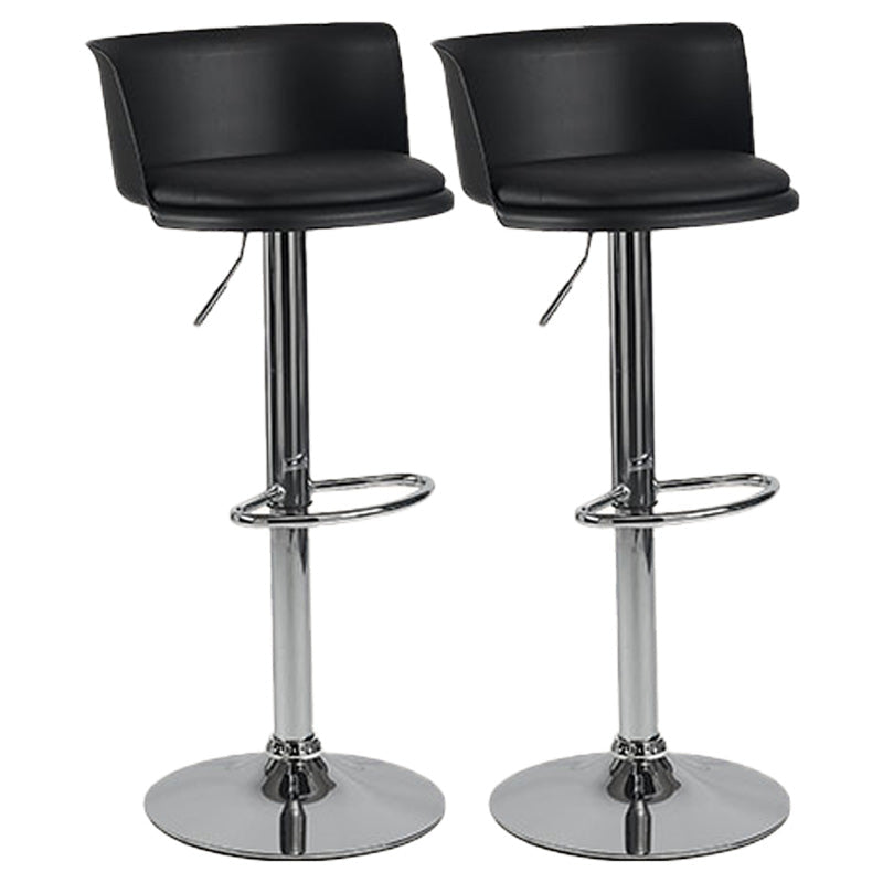 Scandinavian Adjustable Height Barstool Faux Leather Swivel Bar Stools Black 2 Piece Set Upholstered Clearhalo 'Bar Furniture' 'Bar Stools' 'bar_stools' 'furn' 'furn_bar_stools' 'Furniture' 'Kitchen & Dining Furniture' 5696117