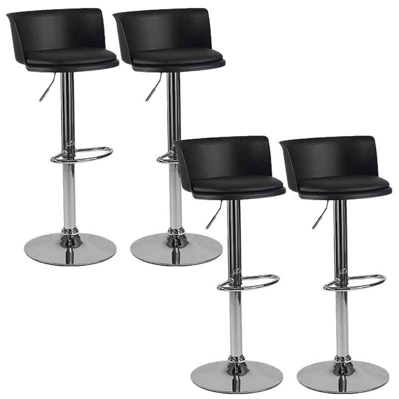 Scandinavian Adjustable Height Barstool Faux Leather Swivel Bar Stools Black 4 Piece Set Upholstered Clearhalo 'Bar Furniture' 'Bar Stools' 'bar_stools' 'furn' 'furn_bar_stools' 'Furniture' 'Kitchen & Dining Furniture' 5696119