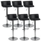 Scandinavian Adjustable Height Barstool Faux Leather Swivel Bar Stools Black 6 Piece Set Upholstered Clearhalo 'Bar Furniture' 'Bar Stools' 'bar_stools' 'furn' 'furn_bar_stools' 'Furniture' 'Kitchen & Dining Furniture' 5696121