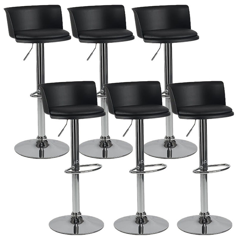 Scandinavian Adjustable Height Barstool Faux Leather Swivel Bar Stools Black 6 Piece Set Upholstered Clearhalo 'Bar Furniture' 'Bar Stools' 'bar_stools' 'furn' 'furn_bar_stools' 'Furniture' 'Kitchen & Dining Furniture' 5696121