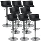 Scandinavian Adjustable Height Barstool Faux Leather Swivel Bar Stools Black 8 Piece Set Upholstered Clearhalo 'Bar Furniture' 'Bar Stools' 'bar_stools' 'furn' 'furn_bar_stools' 'Furniture' 'Kitchen & Dining Furniture' 5696124